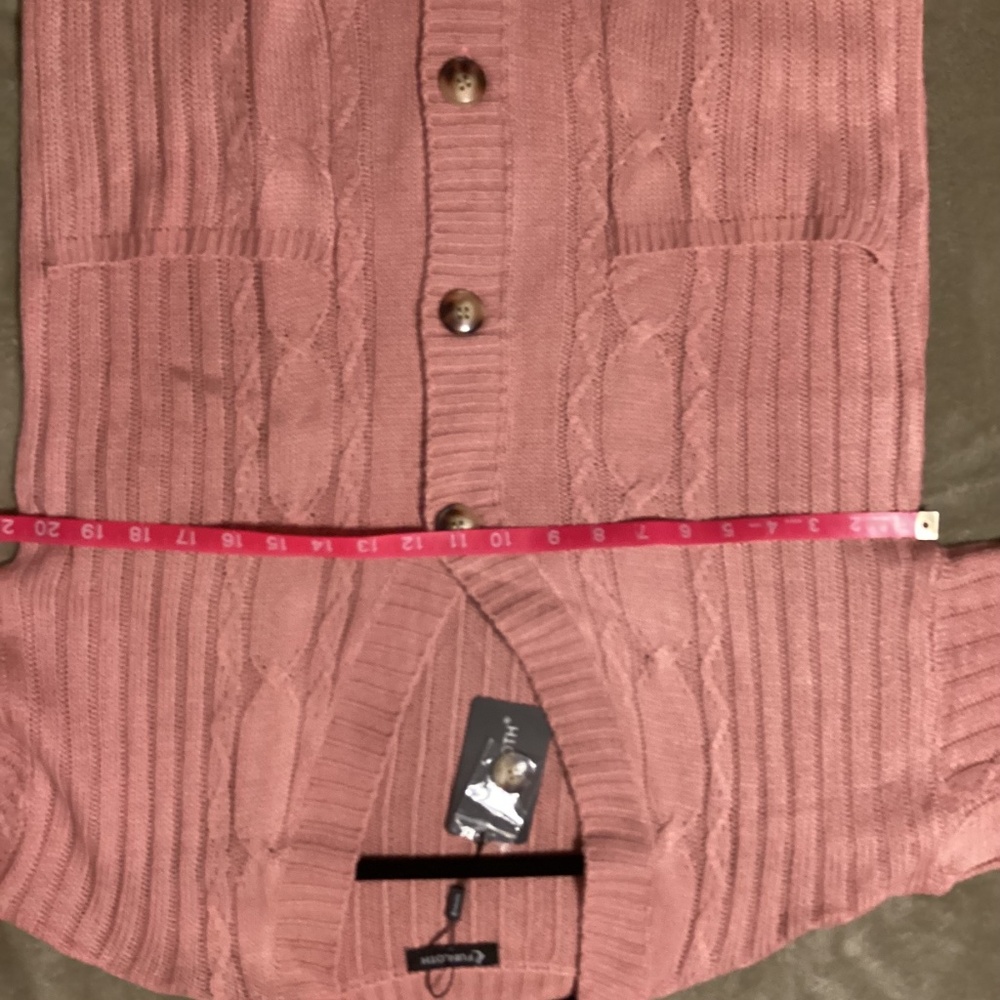 Fuinloth button up cardigan, pink, size medium, NWT - Picture 7 of 7